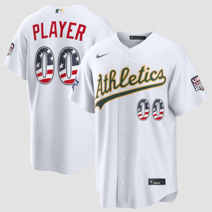 Custom Oakland Athletics white All-Star jersey