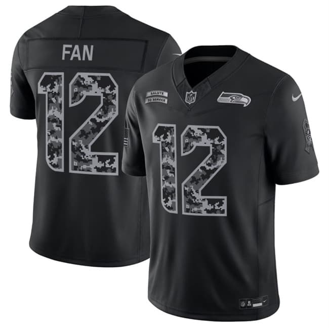 Fan Seattle Seahawks black Salute To Service jersey