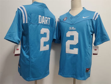 Jaxson Dart Ole Miss Rebels blue jersey