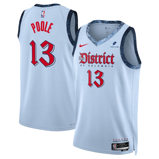 Jordan Poole Washington Wizards blue City Edition jersey