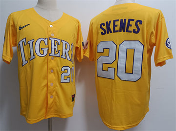 Paul Skenes LSU Tigers gold jersey