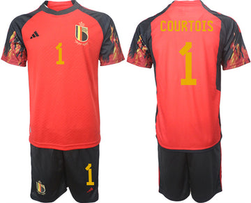 Courtois Belgium National Team red Home jersey