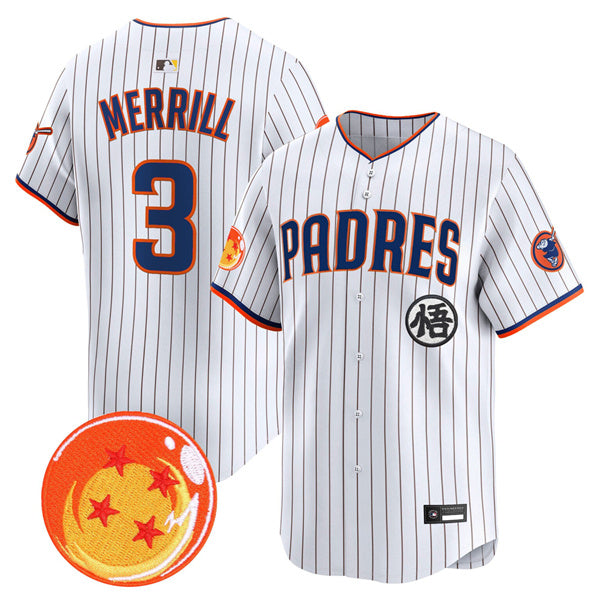 Jackson Merrill San Diego Padres white Vapor jersey