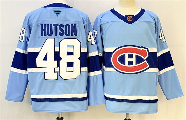 Lane Hutson Montreal Canadiens blue Reverse Retro jersey