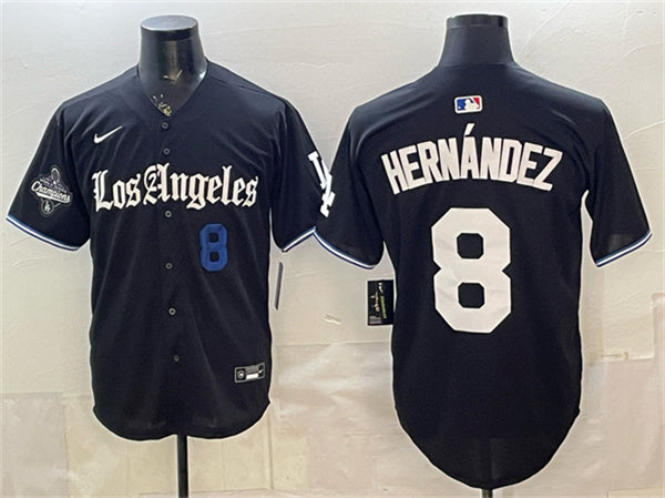 Enrique Hernández Los Angeles Dodgers black Vapor jersey