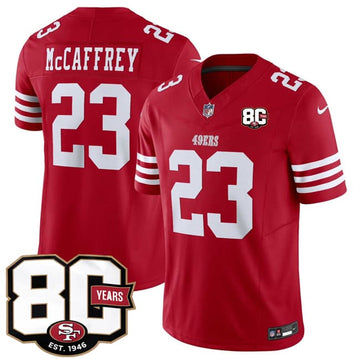 Christian McCaffrey San Francisco 49ers red Vapor jersey