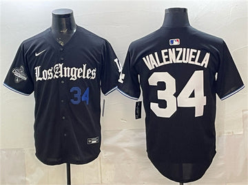 Fernando Valenzuela Los Angeles Dodgers black Vapor jersey