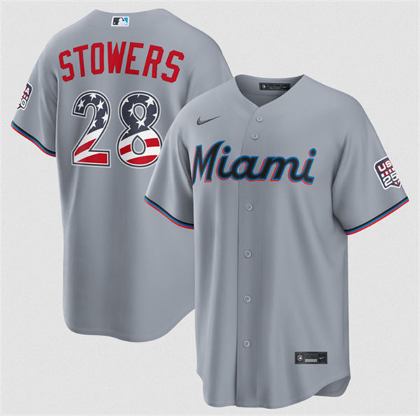 Kyle Stowers Miami Marlins gray Home jersey