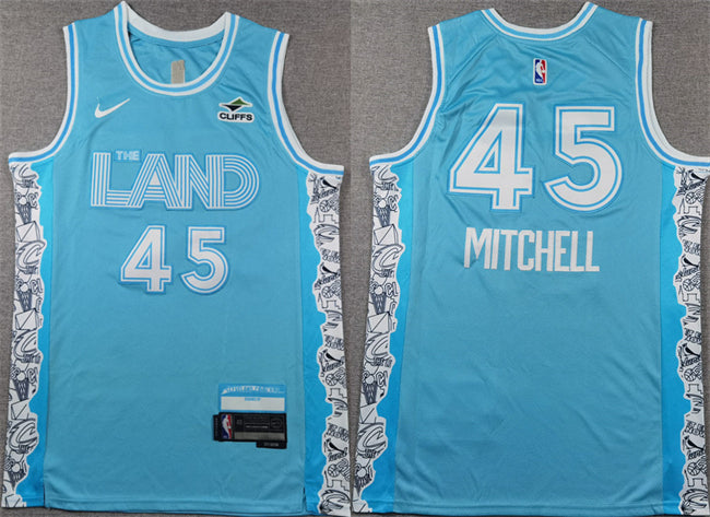 Donovan Mitchell Cleveland Cavaliers blue City Edition jersey