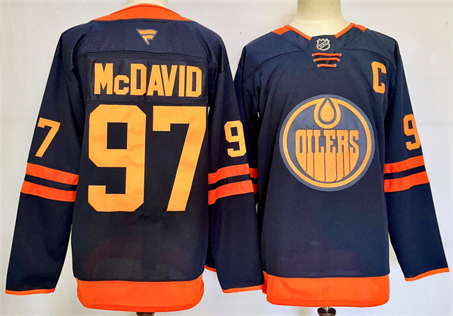 Connor McDavid Edmonton Oilers navy jersey