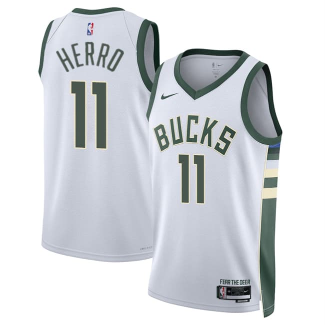 Tyler Herro Milwaukee Bucks white jersey