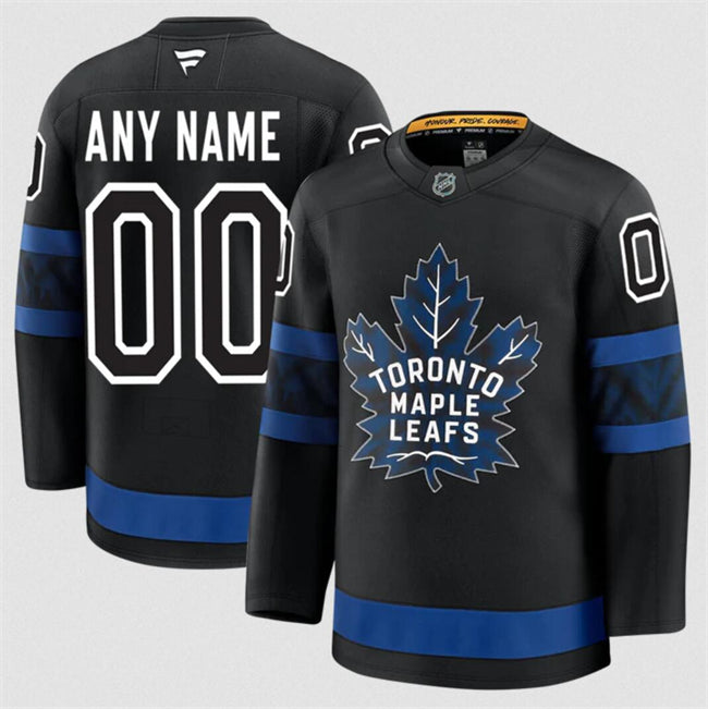 Custom Toronto Maple Leafs black Alternate jersey