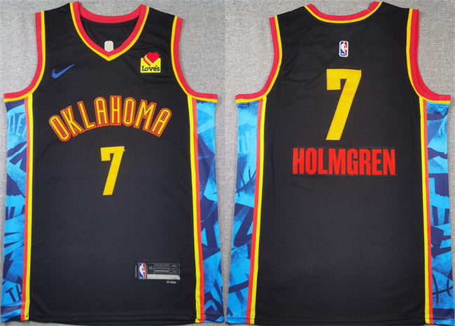 Chet Holmgren Oklahoma City Thunder black City Edition jersey