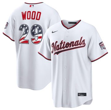 James Wood Washington Nationals white Home jersey