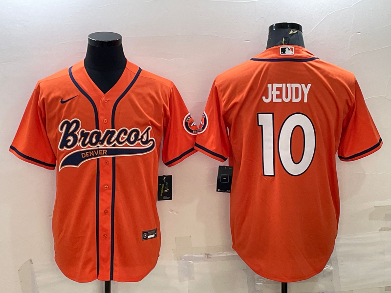 Custom Denver Broncos orange jersey