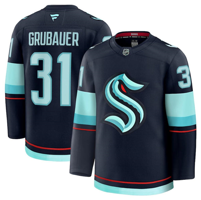 Philipp Grubauer Seattle Kraken navy Home jersey
