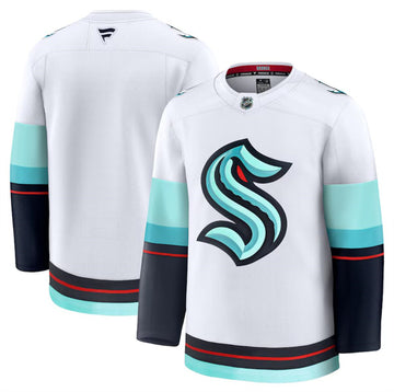 Custom Seattle Kraken white Away jersey
