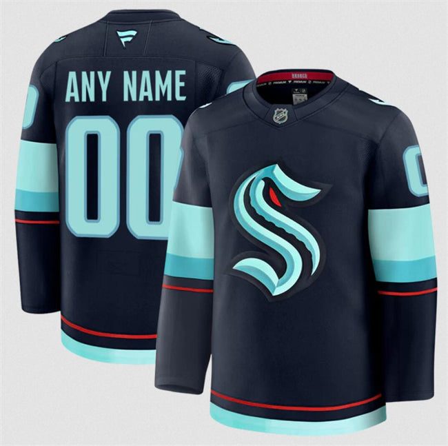 Custom Seattle Kraken navy Home jersey