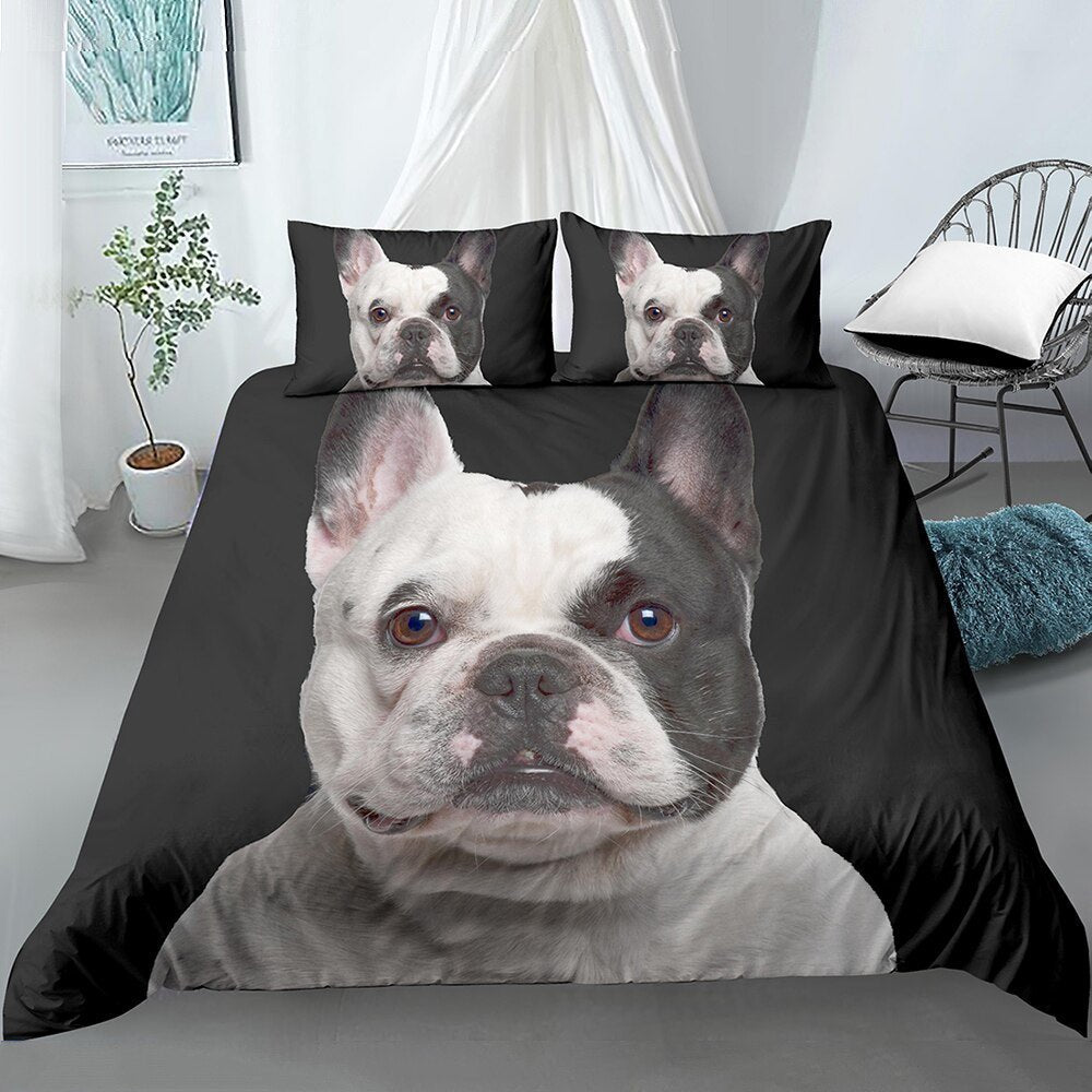 French Bulldog Cartoon 3-Piece Bedding Set