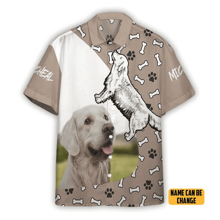 Golden Retriever Tropical Aloha Hawaiian Shirt
