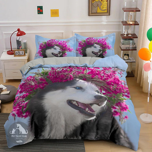 Siberian Husky Snow Pack Duvet Bedding Set
