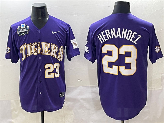Luis Hernandez LSU Tigers purple jersey