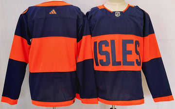 Custom New York Islanders navy Stadium Series jersey