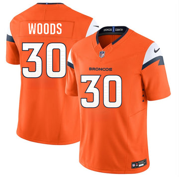 Mike Woods Denver Broncos orange Vapor jersey