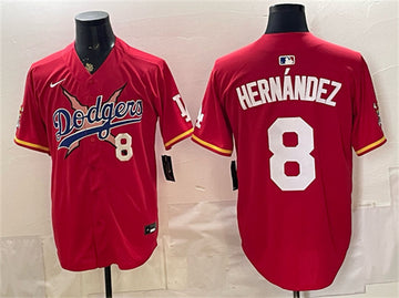 Enrique Hernández Los Angeles Dodgers red Vapor jersey