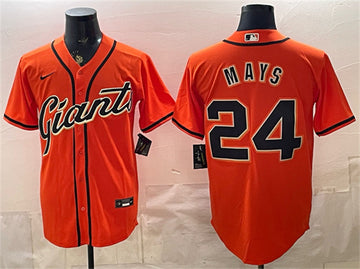 Willie Mays San Francisco Giants orange jersey