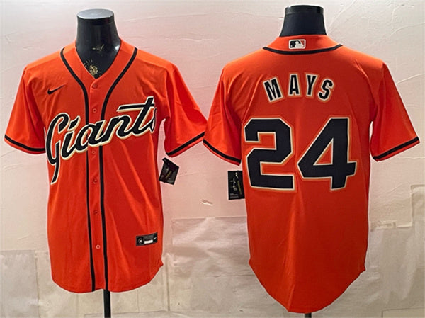 Willie Mays San Francisco Giants orange jersey