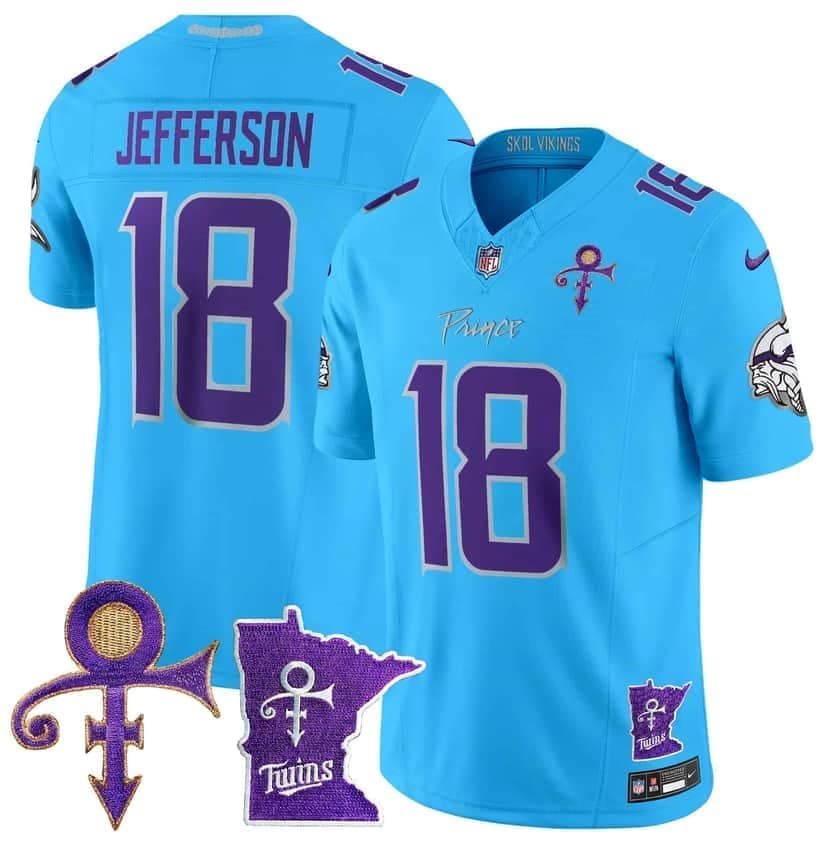 Justin Jefferson Minnesota Vikings blue Vapor jersey