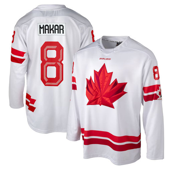 Cale Makar Team Canada white jersey