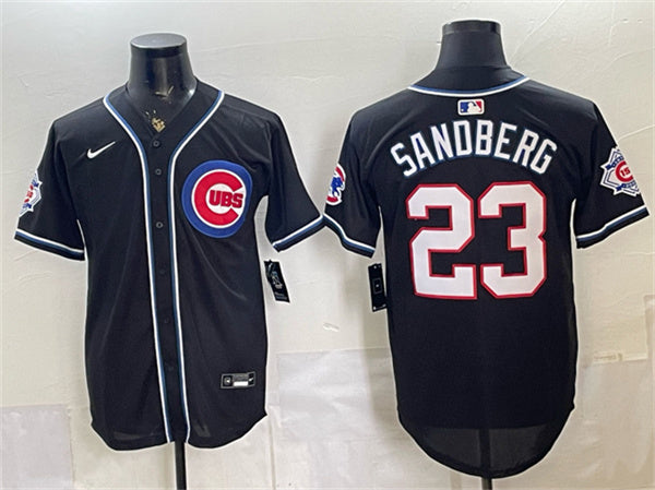 Ryne Sandberg Chicago Cubs black Vapor jersey