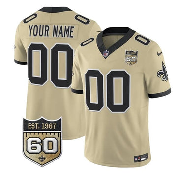 Custom New Orleans Saints gold Vapor jersey