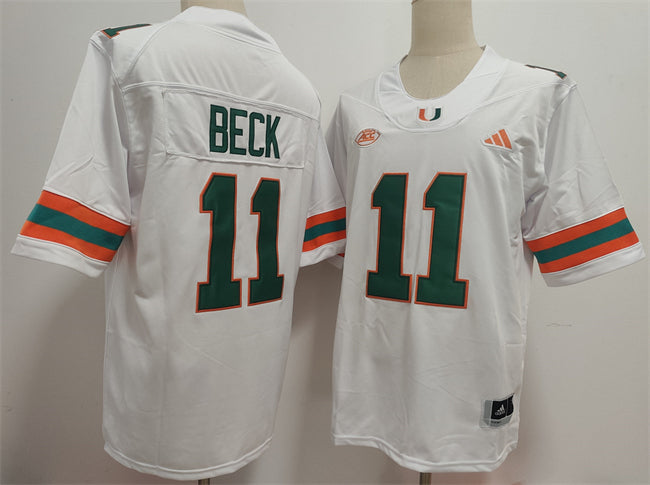 Carson Beck Miami Hurricanes white jersey