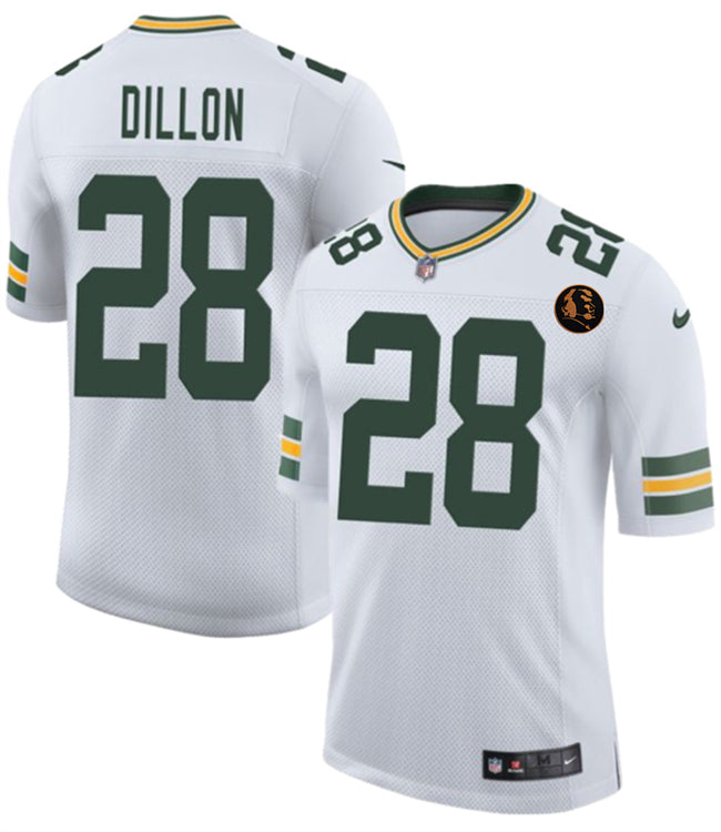A. J. Dillon Green Bay Packers white Vapor jersey