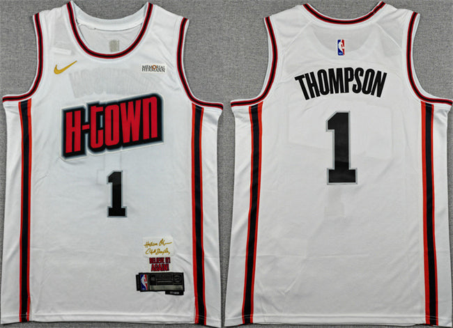 Amen Thompson Houston Rockets white City Edition jersey