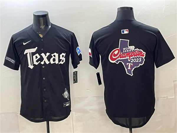 Team Big Logo Texas Rangers black Vapor jersey