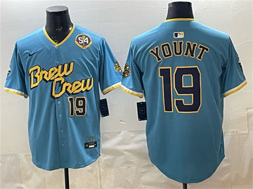 Robin Yount Milwaukee Brewers blue City Connect jersey
