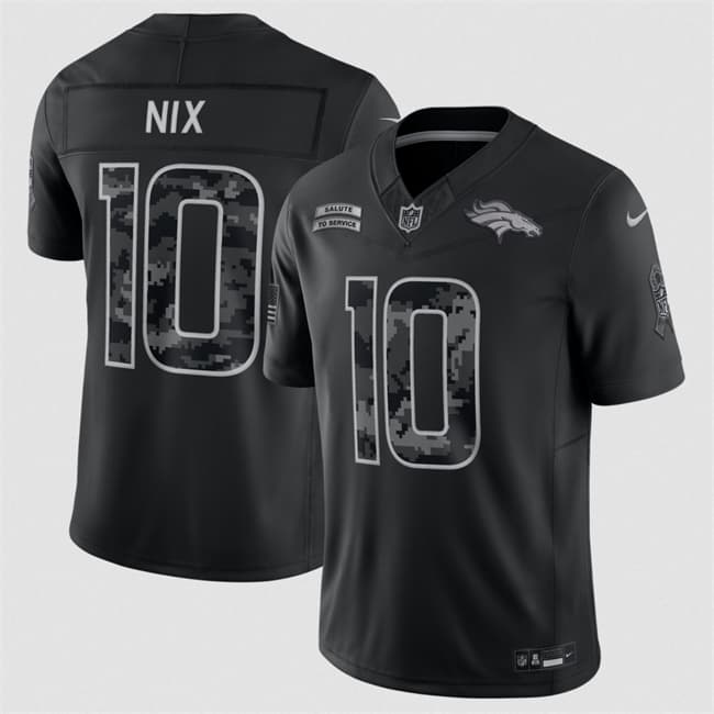 Bo Nix Denver Broncos black Salute To Service jersey