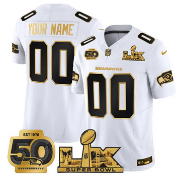 Custom Seattle Seahawks white Vapor jersey