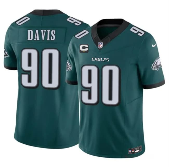 Jordan Davis Philadelphia Eagles green Vapor jersey