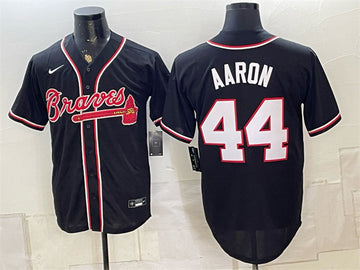 Hank Aaron Atlanta Braves black Fashion jersey