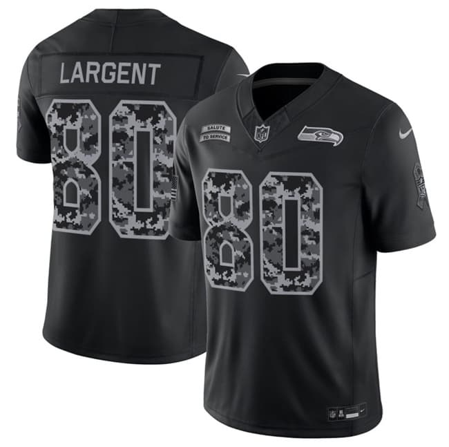 Steve Largent Seattle Seahawks black Salute To Service jersey