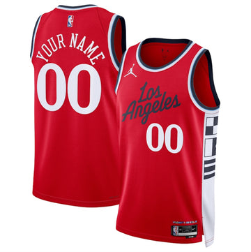 Custom Los Angeles Clippers red jersey