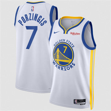 Kristaps Porzingis Golden State Warriors white jersey