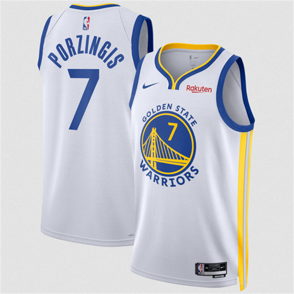 Kristaps Porzingis Golden State Warriors white jersey