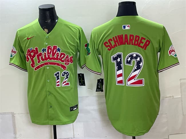 Kyle Schwarber Philadelphia Phillies green jersey