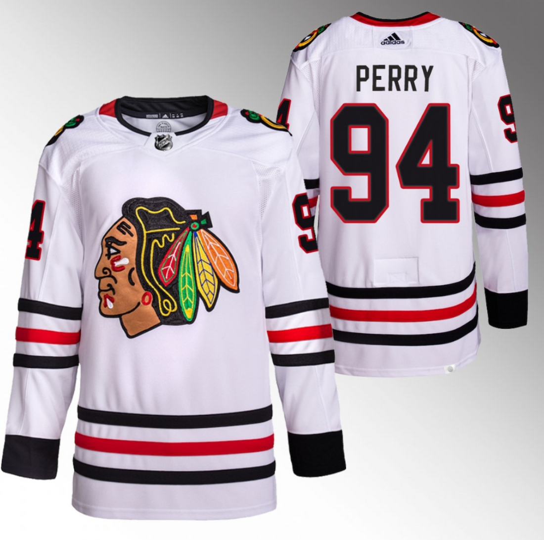 Corey Perry Chicago Blackhawks white jersey